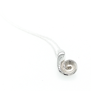 Silver Diamond Curl Pendant& Chain