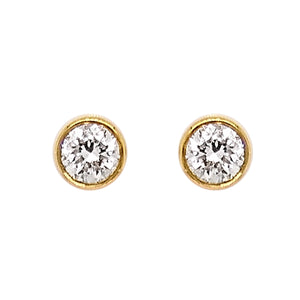 18ct Yellow Gold Diamond Conical Cabochon Set Stud Earrings