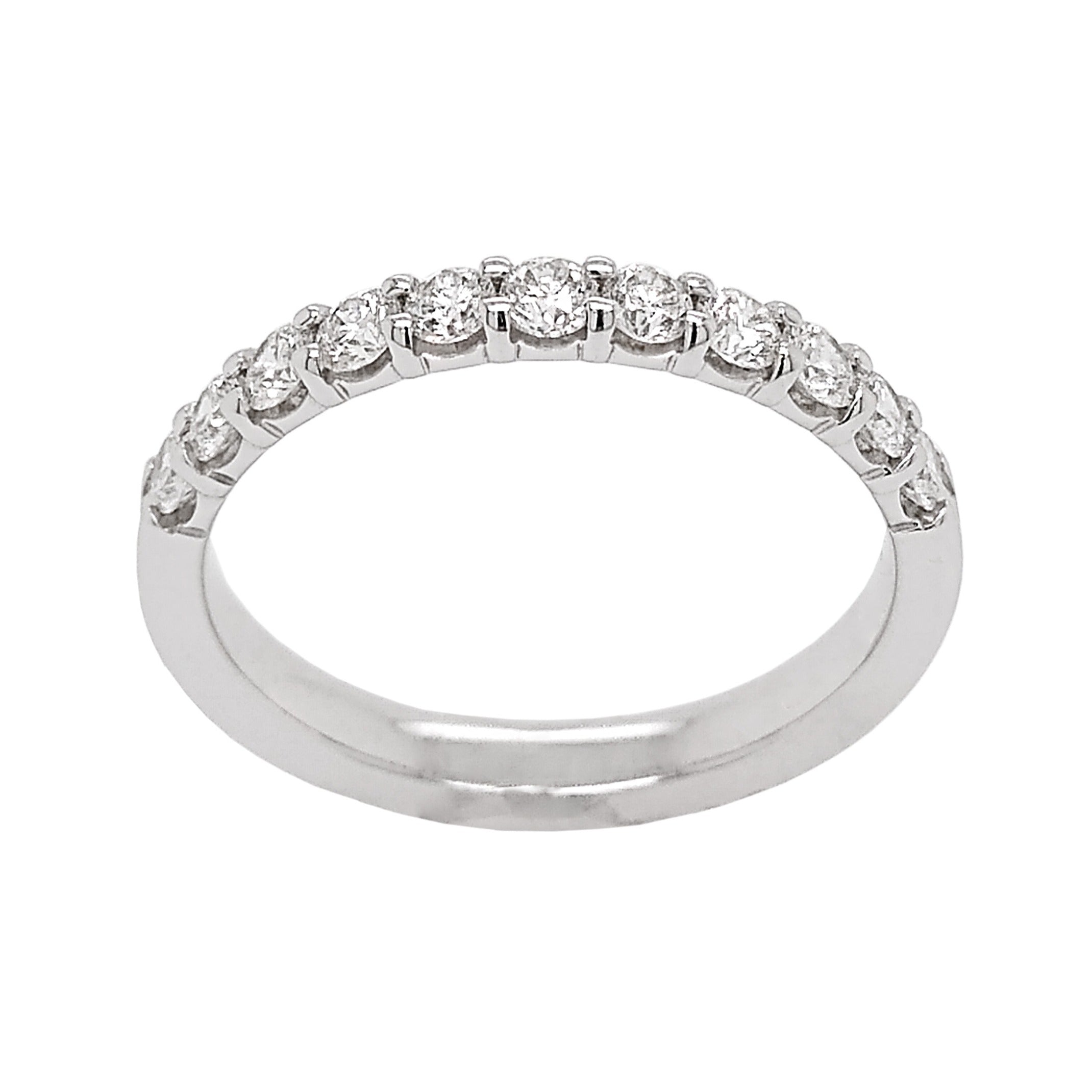 18ct White Gold Diamond Claw Set Half Eternity Ring