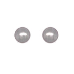 9ct White Gold Grey Button Pearl Stud Earrings