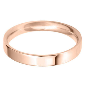 9ct Rose Gold Mini Demi Ellipse Wedding Ring- Various Widths