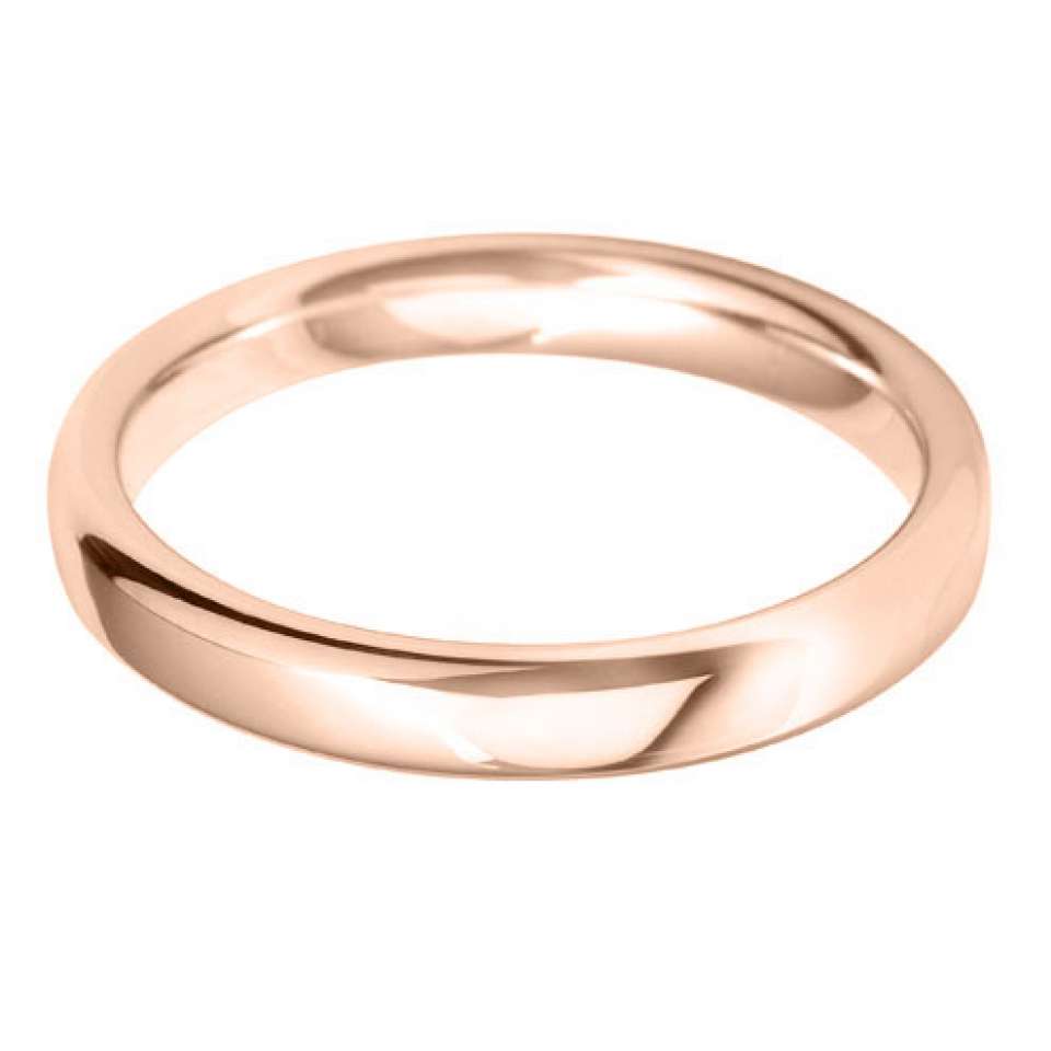 9ct Rose Gold Midi Ellipse Wedding Ring- Various Widths