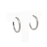 18ct White Gold Round Huggie Hoop Earrings
