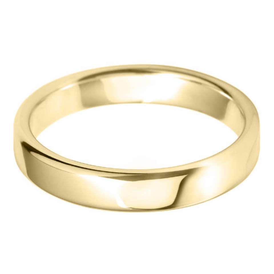 9ct Yellow Gold Midi Ellipse Wedding Ring- Various Widths