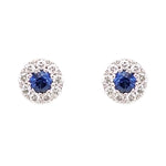 18ct White Gold Sapphire & Diamond Stud Earrings
