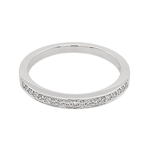 Platinum Half Pave Set Diamond Ring