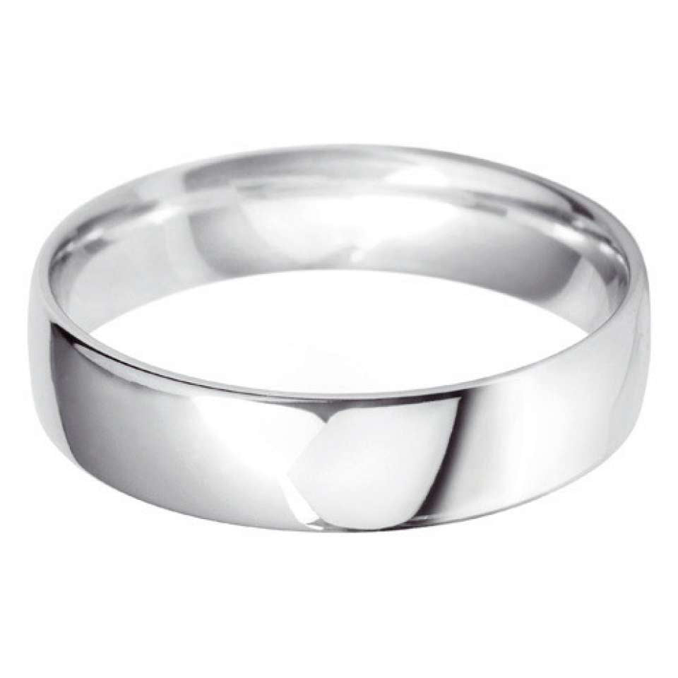 9ct White Gold Mini Ellipse Wedding Ring- Various Widths