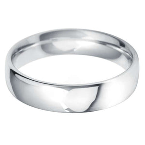 18ct White Gold Midi Ellipse Wedding Ring- Various Widths