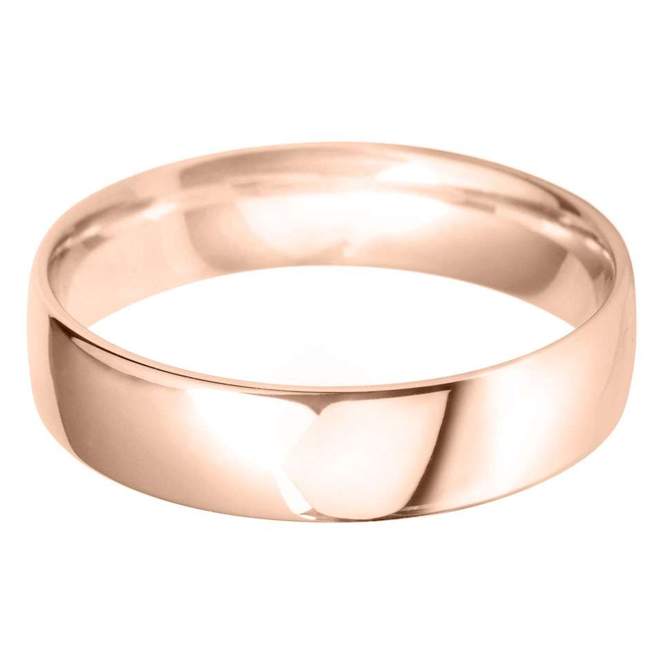 9ct Rose Gold Mini Ellipse Wedding Ring- Various Widths