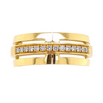 18ct Yellow Gold Pave Diamond Cut-out Design Ring