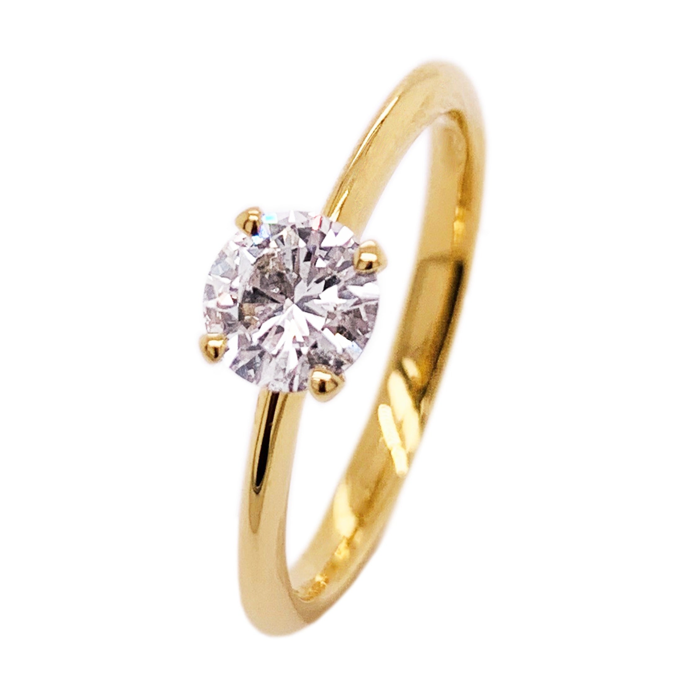 18ct Yellow Gold Four-Ever CLASSIC Solitaire Diamond Ring
