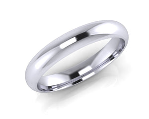 Platinum Dome-Ellipse Wedding Ring 4.0mm Size T - all ring sizes available - Andrew Scott
