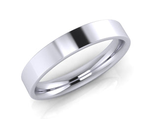 Platinum Demi-Ellipse Wedding Ring 4.0mm Size T - all ring sizes available - Andrew Scott