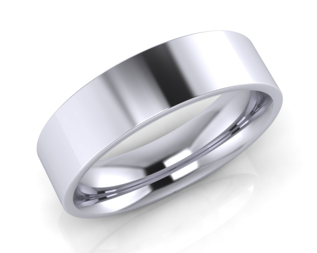 Platinum Demi-Ellipse Wedding Ring 6.0mm Size T - all ring sizes available - Andrew Scott
