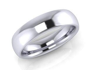 Platinum Oval-Ellipse Wedding Ring 6.0mm Size T - all ring sizes available - Andrew Scott