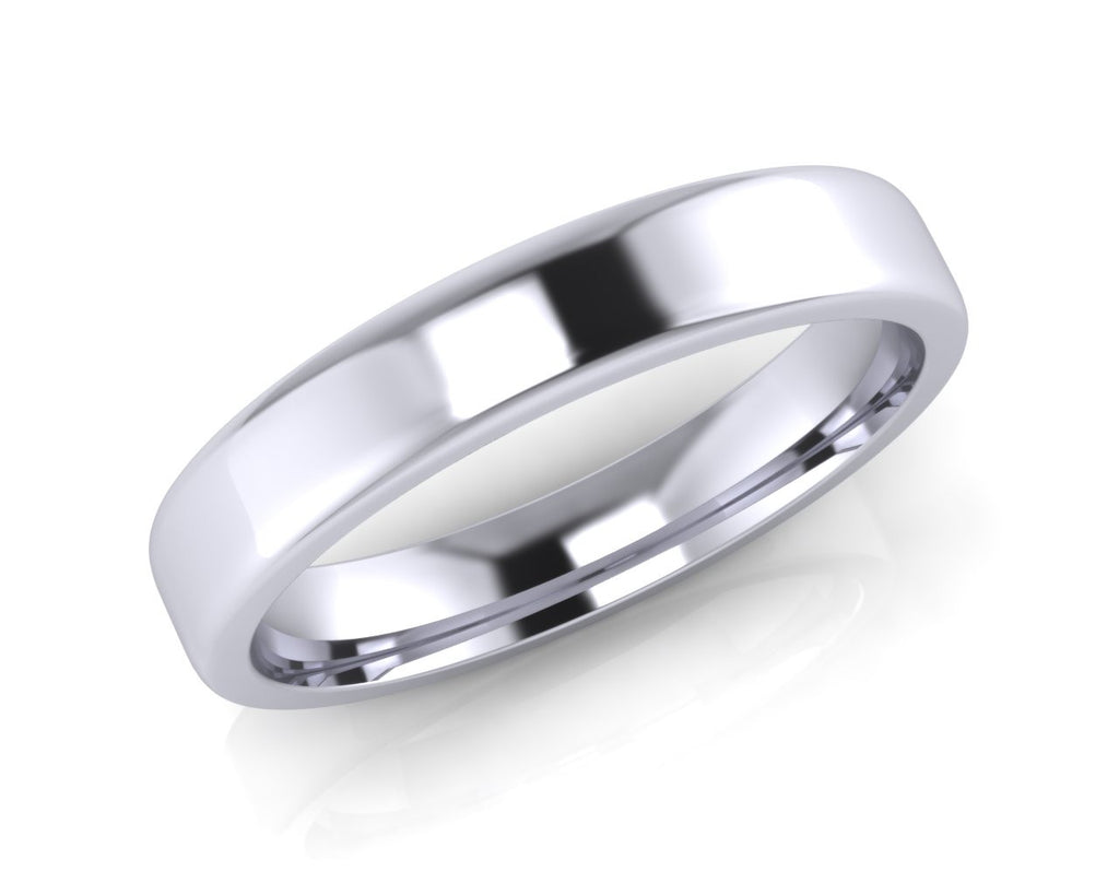Platinum Square-Ellipse Wedding Ring 4.0mm Size T - all ring sizes available - Andrew Scott