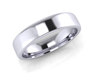 Platinum Square-Ellipse Wedding Ring 5.0mm Size T - all ring sizes available - Andrew Scott