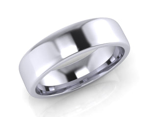 Platinum Square-Ellipse Wedding Ring 6.0mm Size T - all ring sizes available - Andrew Scott