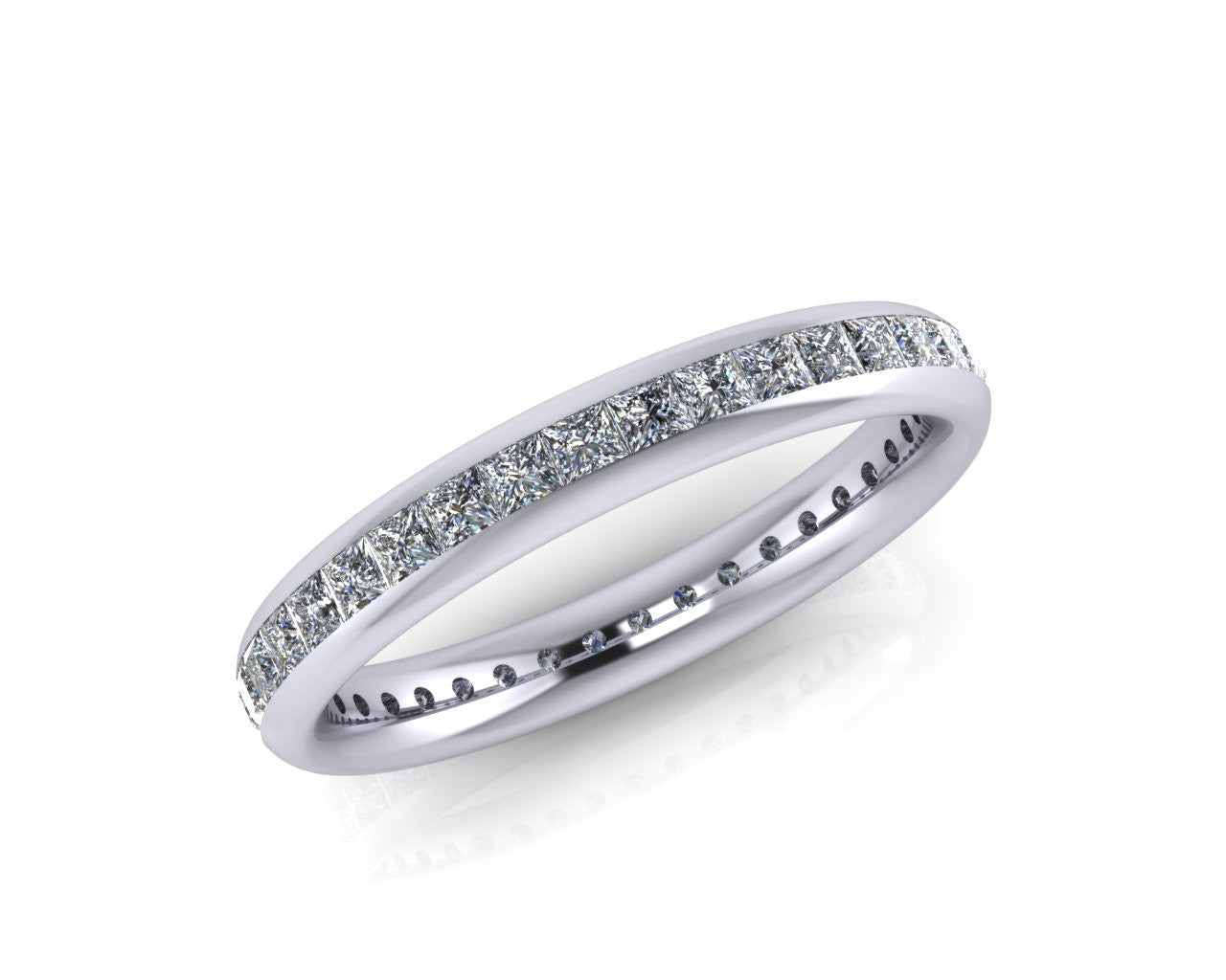 Platinum Princess-cut Diamond Ellipse Full Eternity Ring - Andrew Scott