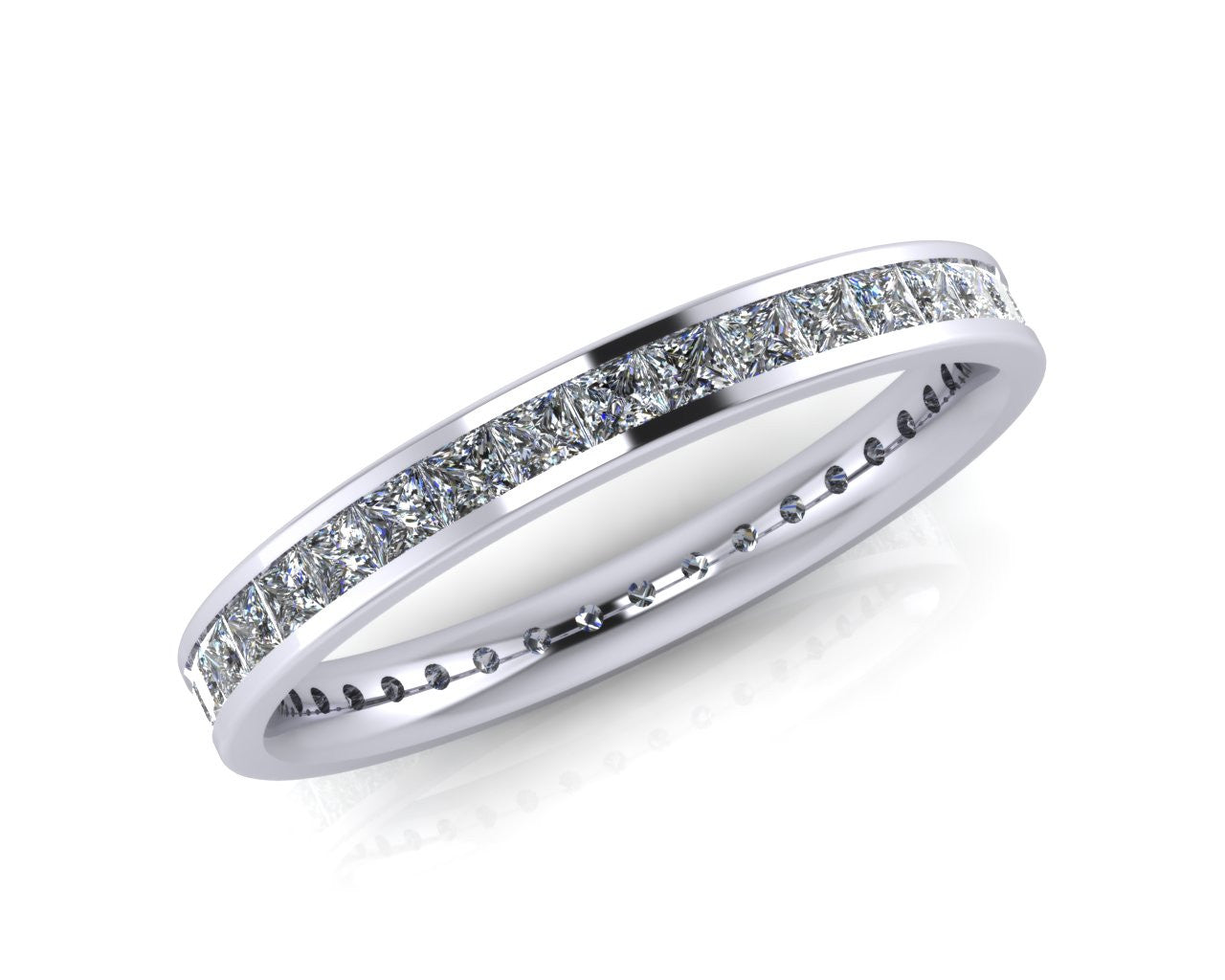 Platinum Princess-cut Diamond Demi-Ellipse Full Eternity Ring - Andrew Scott