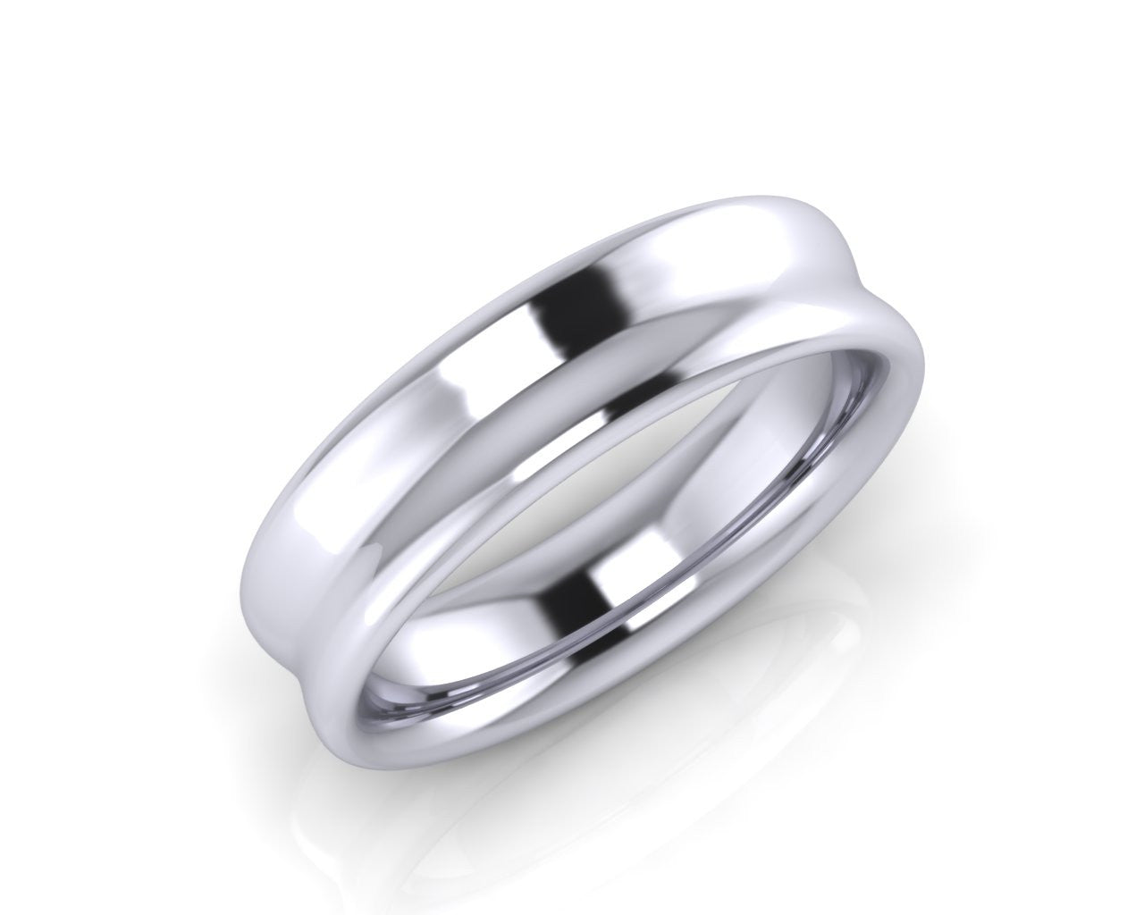 Platinum OVO 6mm Concave Men's Wedding Ring - Andrew Scott