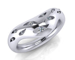 Platinum Brilliant-cut Diamond Open Leaf Wedding Ring - Andrew Scott