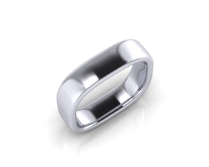 Platinum QUAD 5mm Square Shape Men's Wedding Ring - Andrew Scott