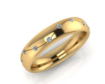18ct Yellow Gold Diamond Wave Ellipse Wedding Ring - Andrew Scott