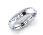 Platinum Brilliant-cut Diamond Wave Ellipse Wedding Ring - Andrew Scott