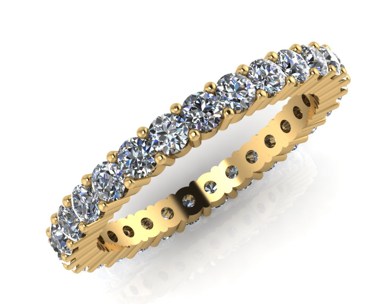 18ct Yellow Gold Radial Four-claw Diamond Full Eternity Ring - Andrew Scott