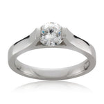Platinum TRAPEZE Brilliant cut Diamond Engagement Ring - Andrew Scott