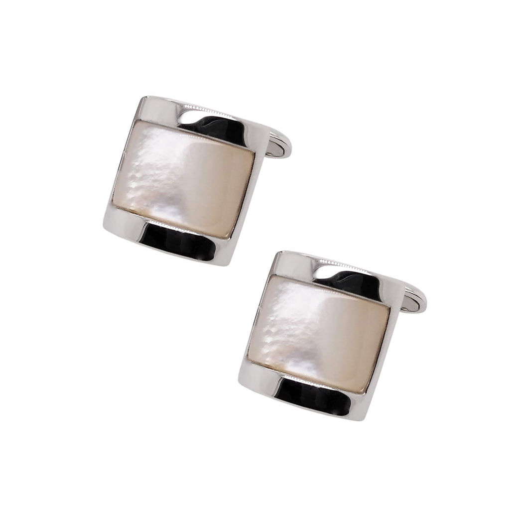 Silver Domed Mother of Pearl Cufflinks