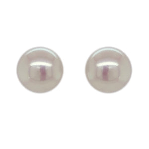9ct White Gold Freshwater Pearl Bouton Stud Earrings