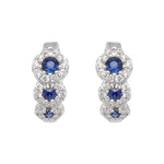 18ct White Gold Sapphire & Diamond Hoop Earrings