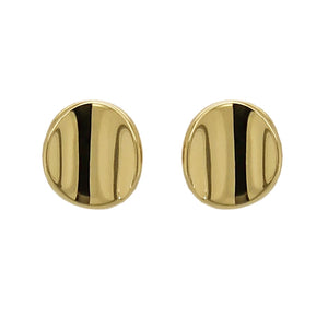 9ct Yellow Gold Concave Disc Earrings