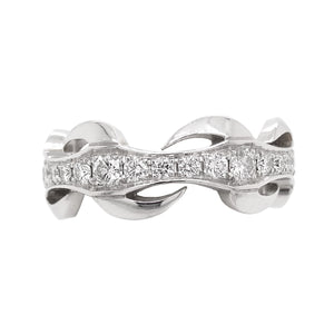 Platinum Pave Set Diamond Thorn Ring